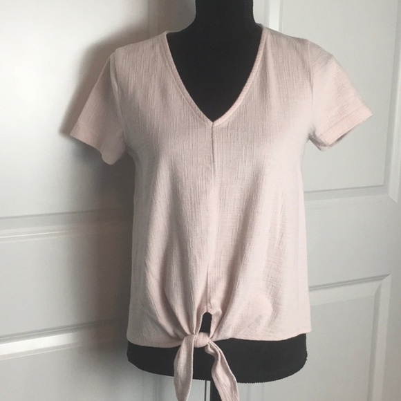 🎉 SALE J Crew Tie at Waist Top in Pale Pink - Picture 1 of 8